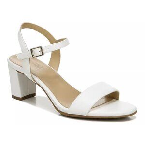 Naturalizer Womens Size 8 Bristol White Leather Block‎ Heel Dress Sandals Shoes